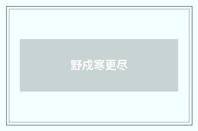野戍寒更尽