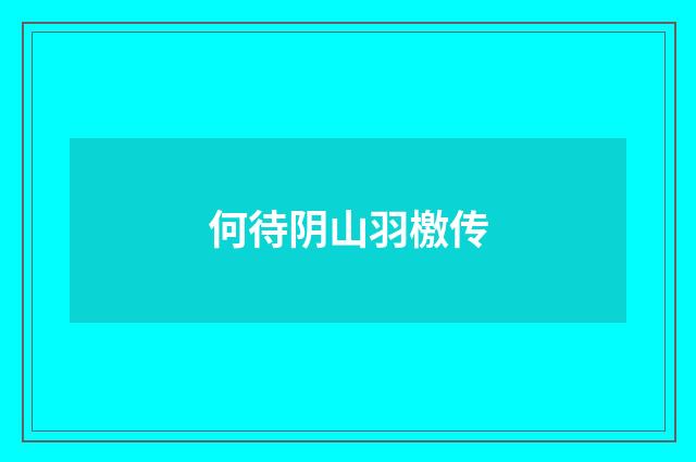 何待阴山羽檄传