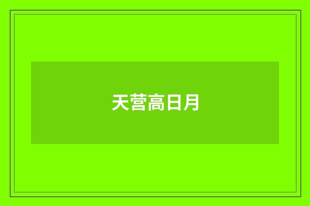 天营高日月