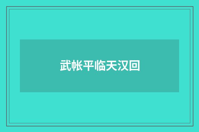 武帐平临天汉回