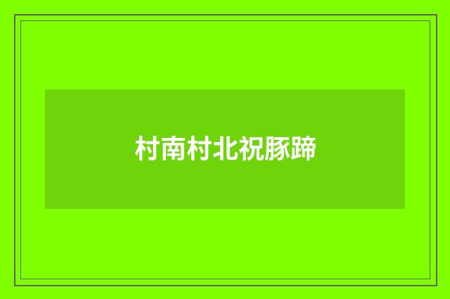 村南村北祝豚蹄