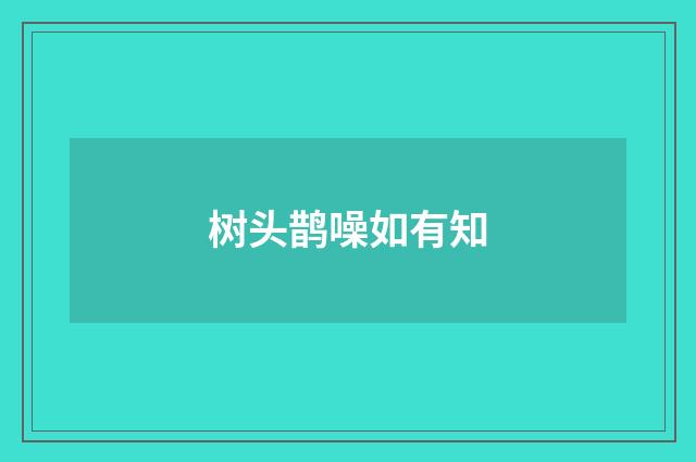 树头鹊噪如有知