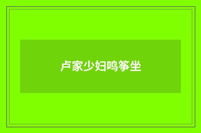 卢家少妇鸣筝坐