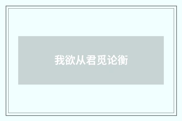 我欲从君觅论衡