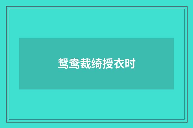 鸳鸯裁绮授衣时