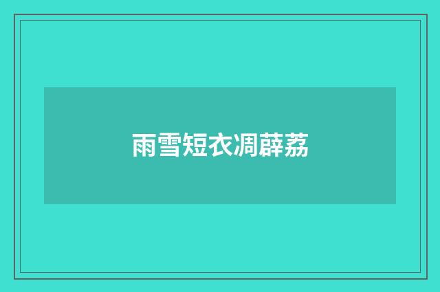 雨雪短衣凋薜荔