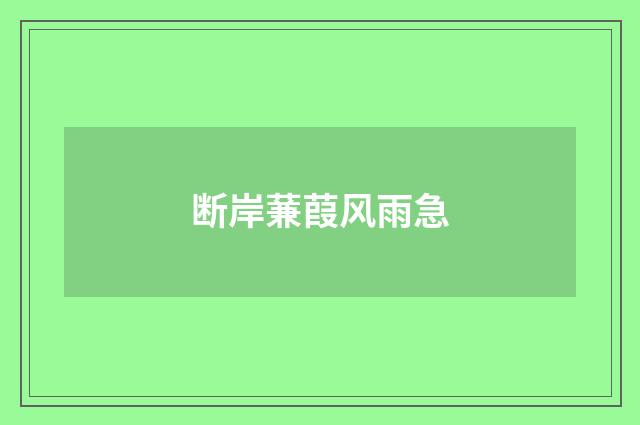 断岸蒹葭风雨急