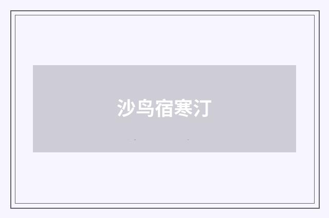 沙鸟宿寒汀