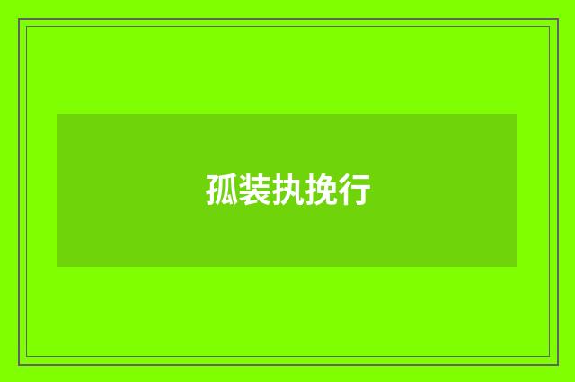 孤装执挽行
