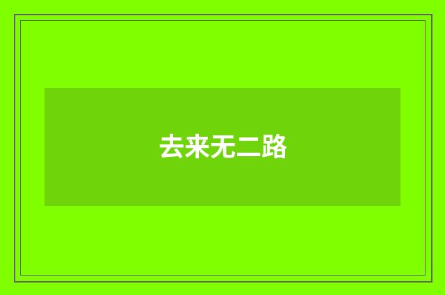 去来无二路