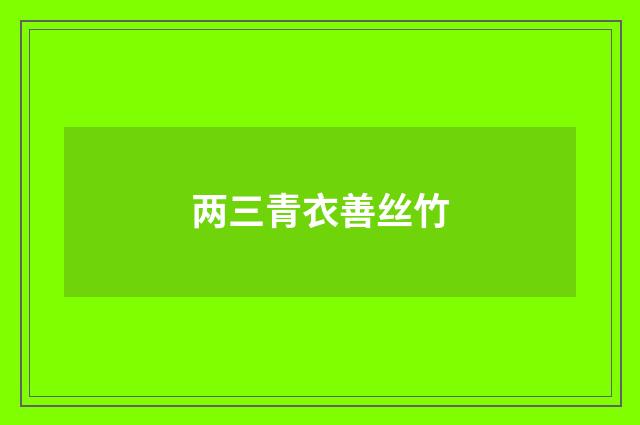 两三青衣善丝竹