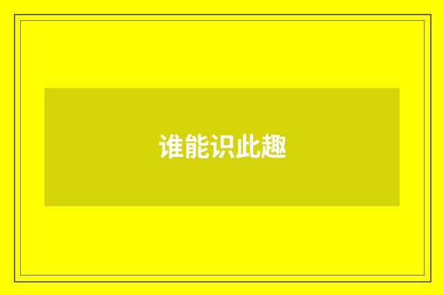 谁能识此趣