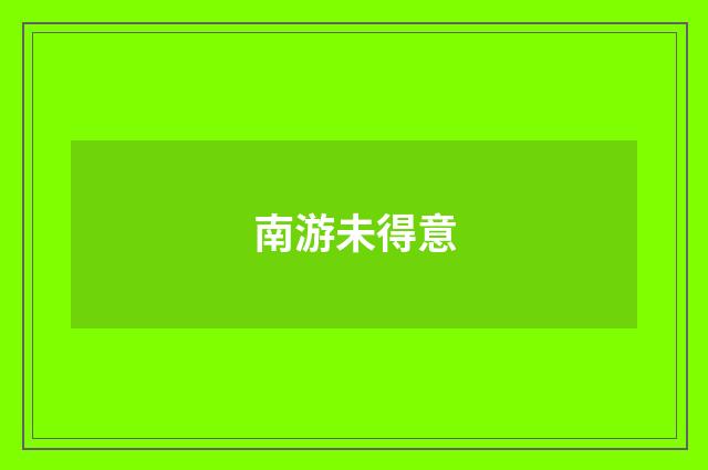 南游未得意