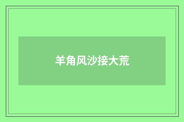 羊角风沙接大荒