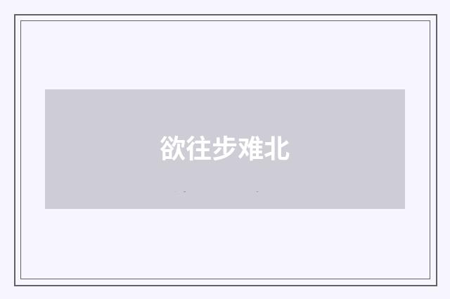 欲往步难北