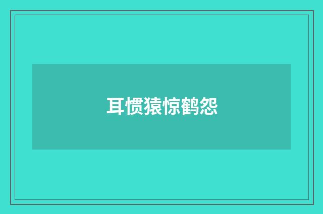 耳惯猿惊鹤怨
