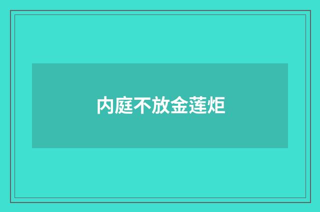 内庭不放金莲炬