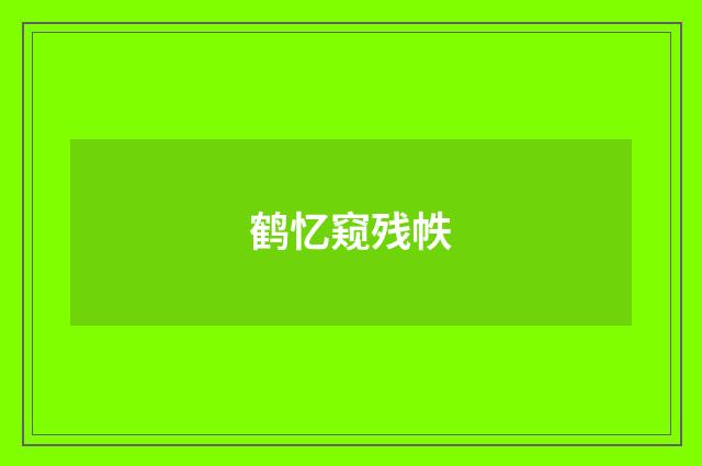 鹤忆窥残帙