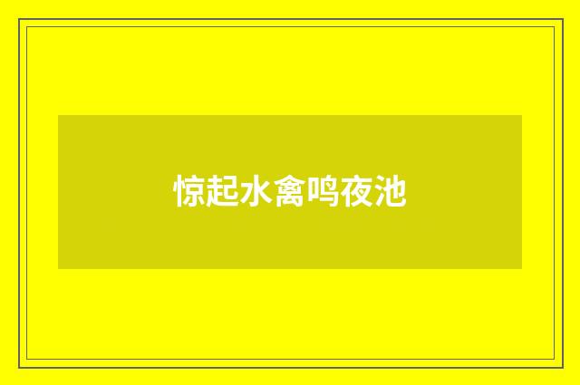 惊起水禽鸣夜池