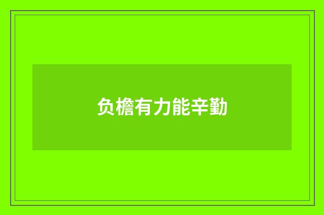 负檐有力能辛勤