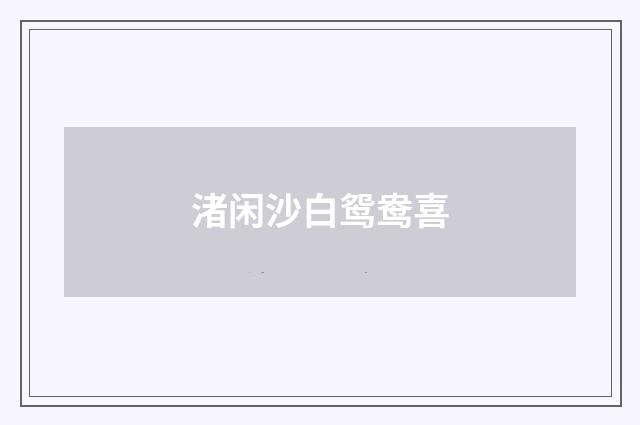 渚闲沙白鸳鸯喜