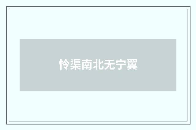 怜渠南北无宁翼