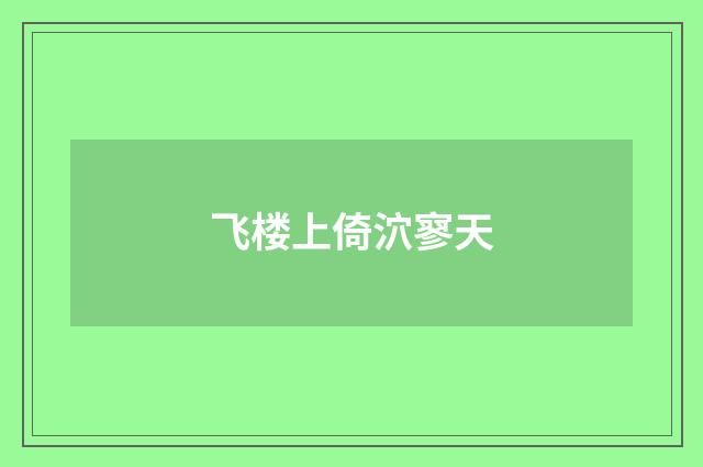 飞楼上倚泬寥天