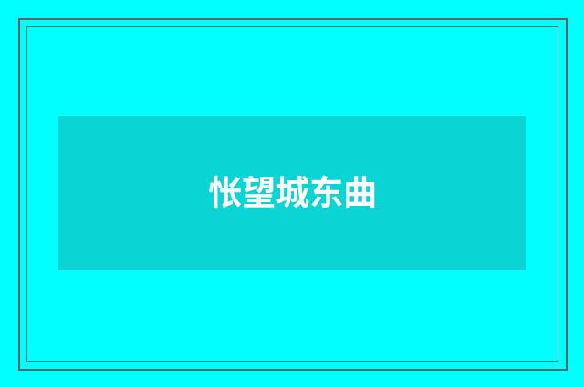 怅望城东曲