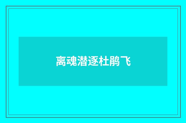 离魂潜逐杜鹃飞