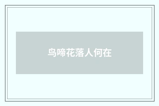 鸟啼花落人何在