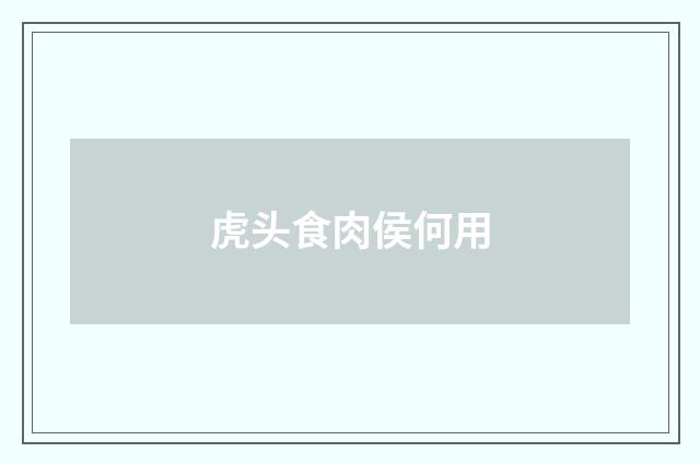 虎头食肉侯何用