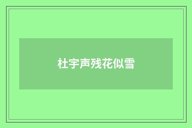 杜宇声残花似雪