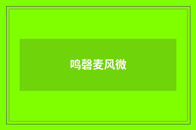 鸣磬麦风微