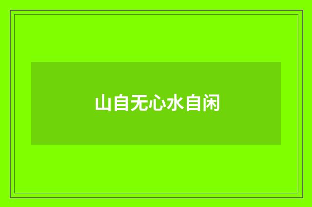 山自无心水自闲