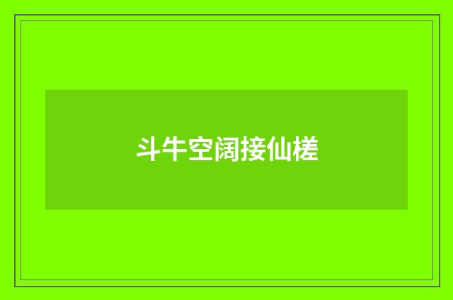 斗牛空阔接仙槎