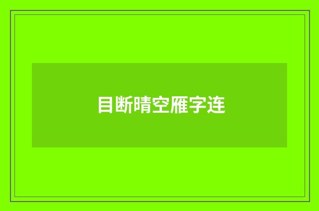 目断晴空雁字连