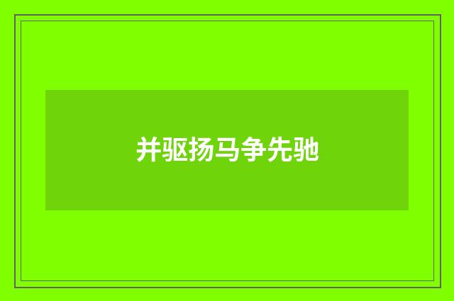 并驱扬马争先驰
