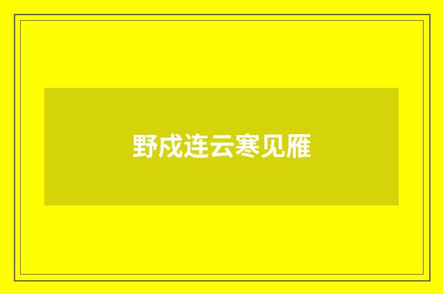 野戍连云寒见雁