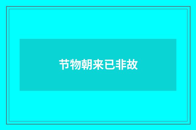 节物朝来已非故
