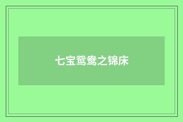 七宝鸳鸯之锦床