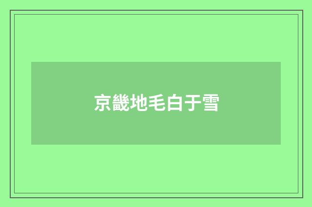 京畿地毛白于雪
