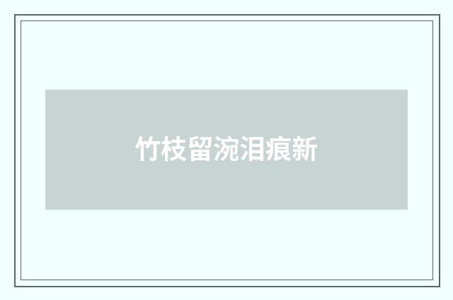 竹枝留涴泪痕新