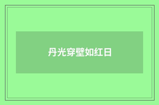 丹光穿壁如红日