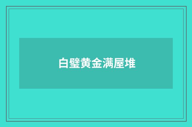 白璧黄金满屋堆