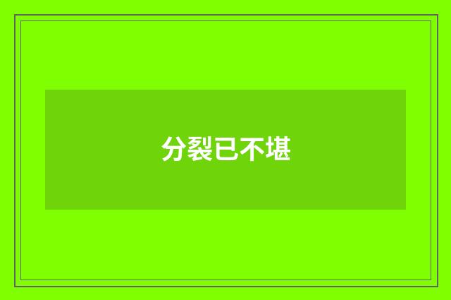 分裂已不堪