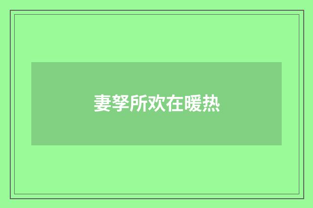 妻孥所欢在暖热