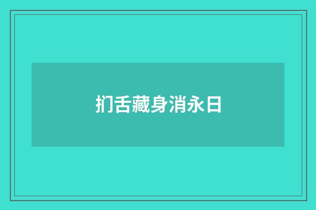 扪舌藏身消永日