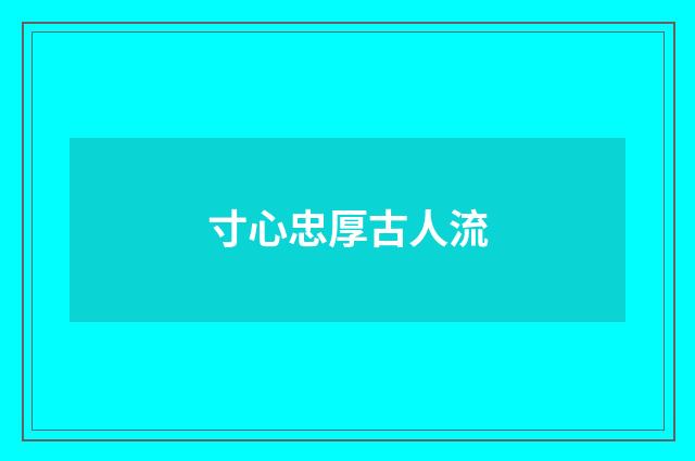 寸心忠厚古人流