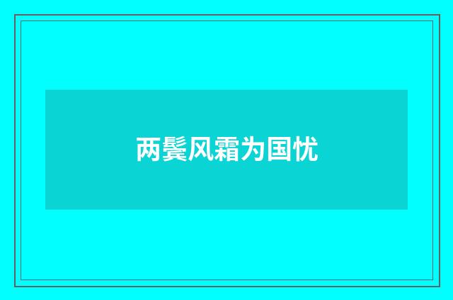两鬓风霜为国忧
