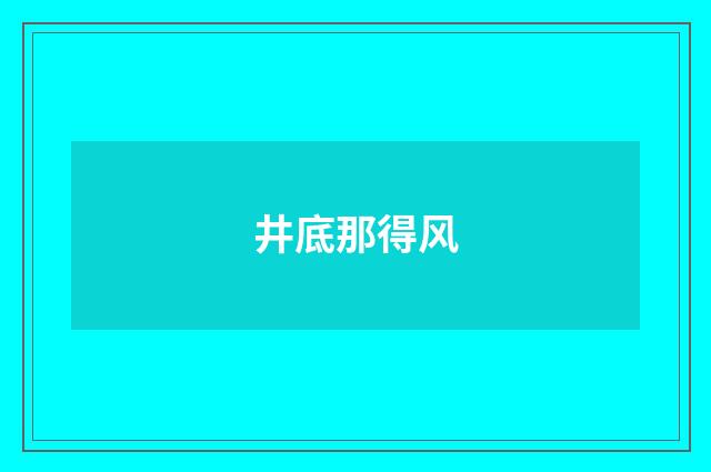 井底那得风